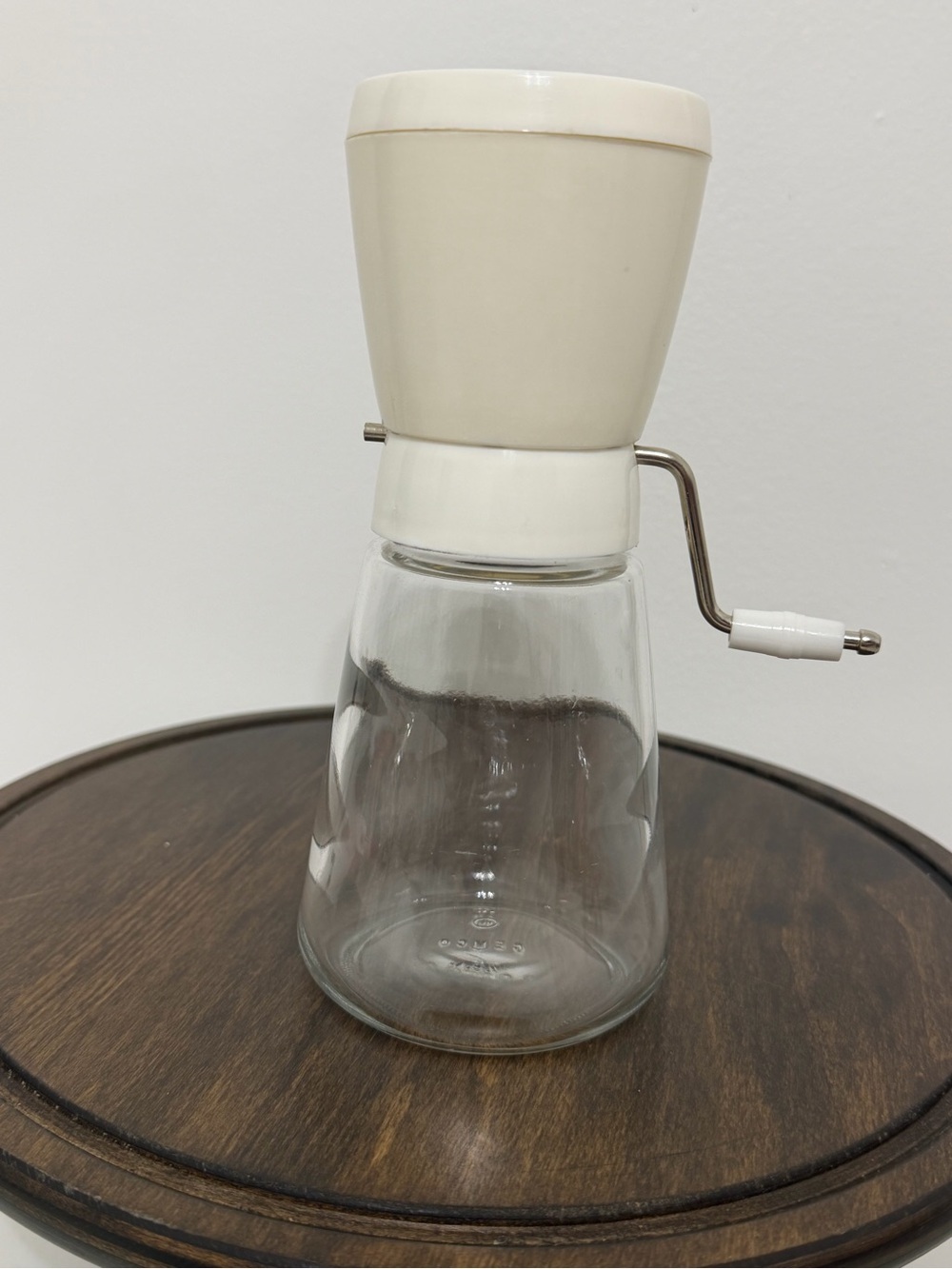 Vintage Gemco Manual Nut & Spice Grinder | Cream & Clear Glass